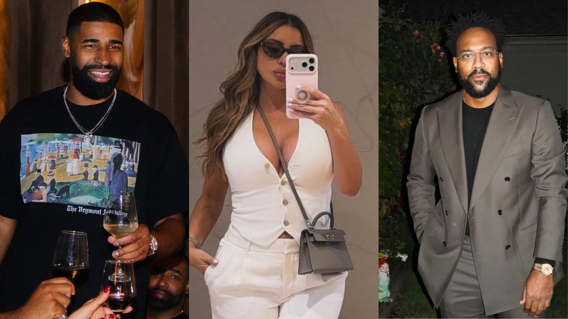 Jeff Coby, Larsa Pippen and Marcus Jordan (Images via Instagram/@larsapippen, @jeffcoby, @heirmj523)