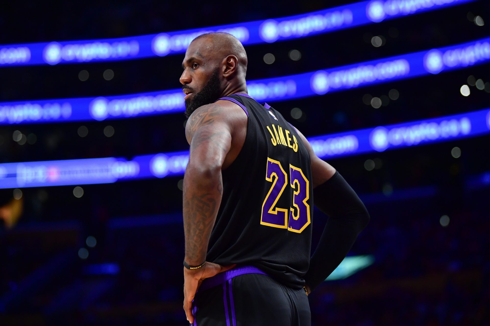 Los Angeles Lakers forward LeBron James (23) during the second half in game four of the second round of the 2026 NBA Playoffs at Crypto.com Arena - Source: Imagn Images