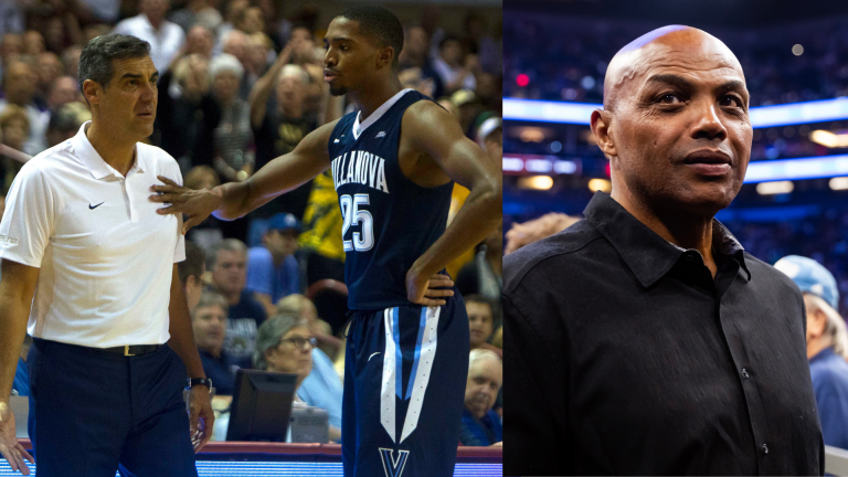 Jay Wright and Mikal Bridges at Villanova, Charles Barkley.
Source: Imagn Images