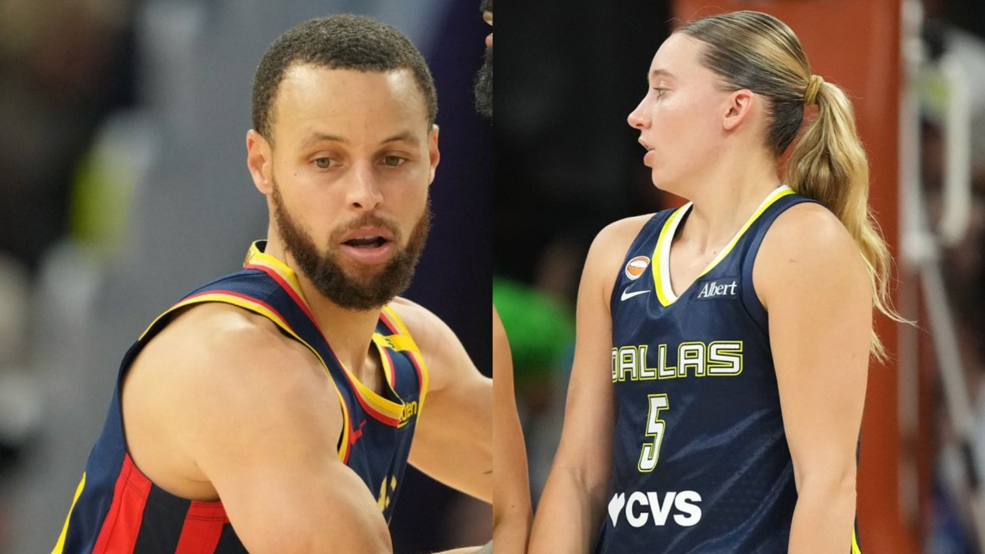 Paige Bueckers and Stephen Curry - Source: Imagn