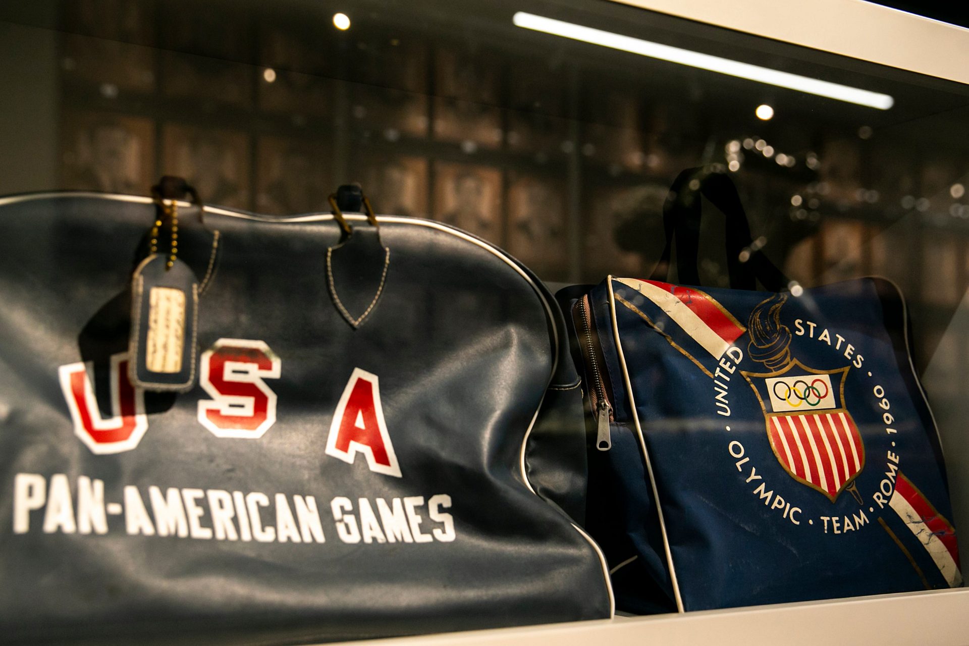 Bags from Team USA's Pan-American games and the 1960 Olympic Team are seen at the National Wrestling Hall of Fame and Museum, Tuesday, March 14, 2023, in Stillwater, Okla.

230314 Wrestling Museum 006 Jpg