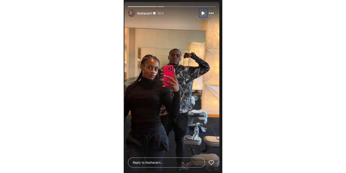 Richardson's selfie with Coleman (Image via Instagram/ @itsshacarri)