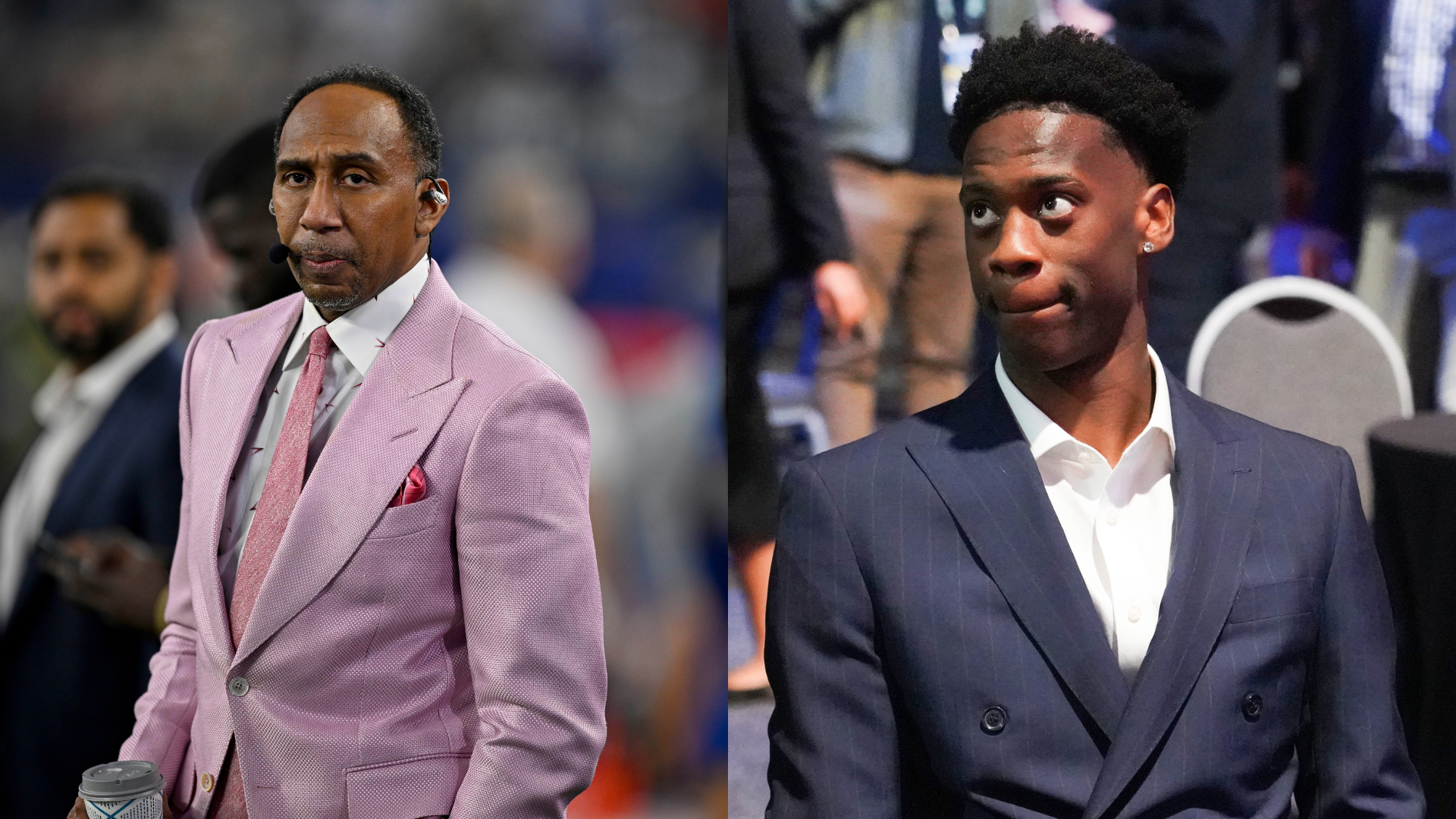 Stephen A. Smith, AJ Dybantsa - Source: Imagn