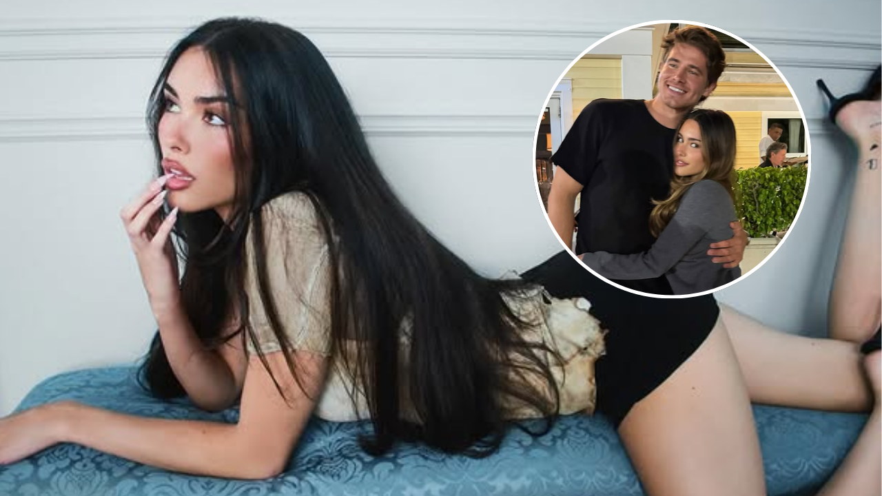 WATCH: Madison Beer blushes while getting flirty with Justin Herbert as Chargers QB crashes pop icon's live Q&A - Source: Instagram/@MadisonBeeer, @JustinHerbert