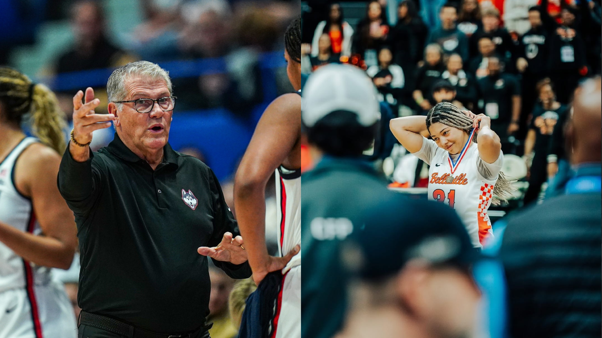 Geno Auriemma and Sydney Savoury. - Source: Imagn, Image via @sydneysavoury on Instagram