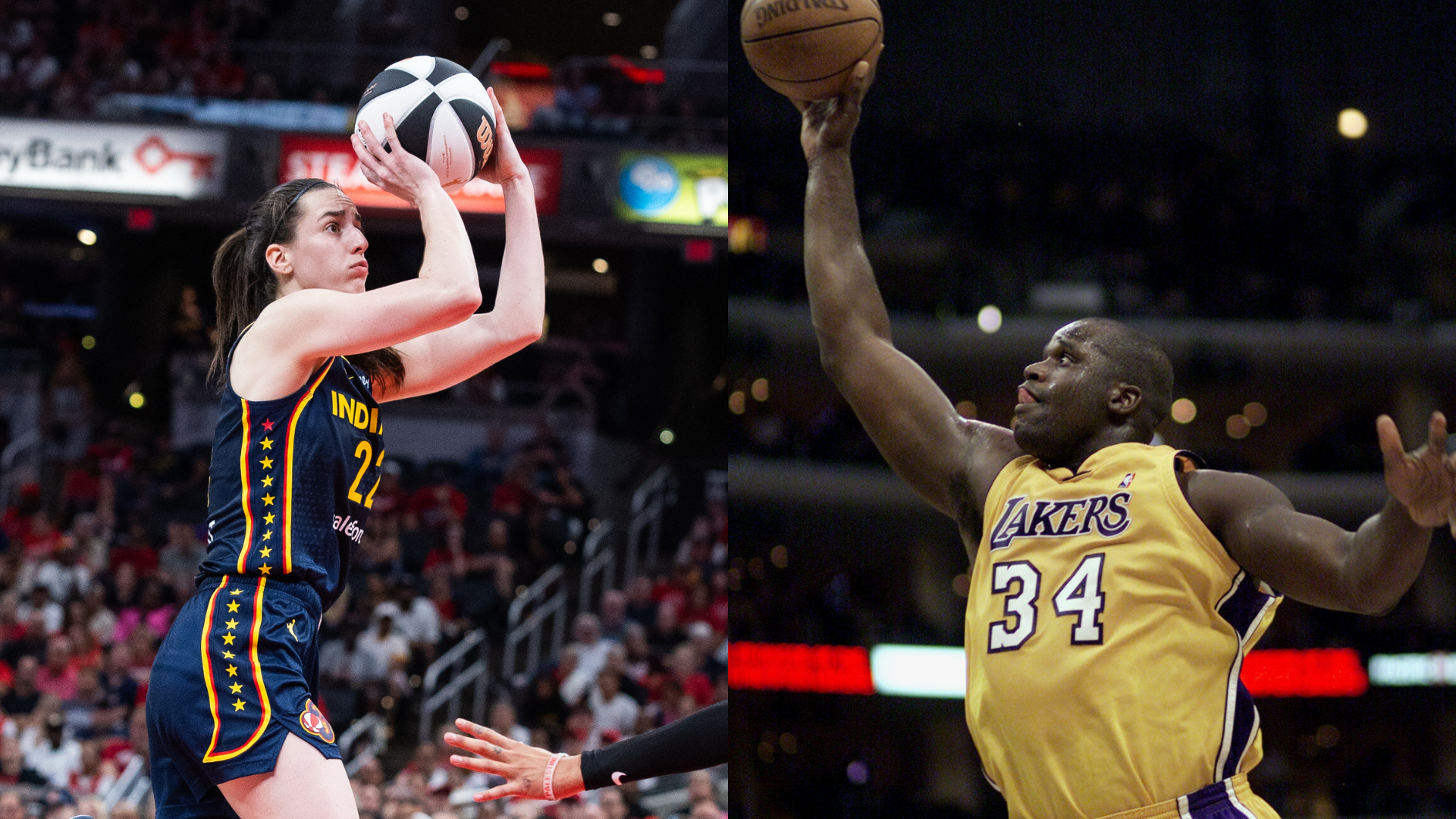 Caitlin Clark, Shaquille O'Neal - Source: Imagn