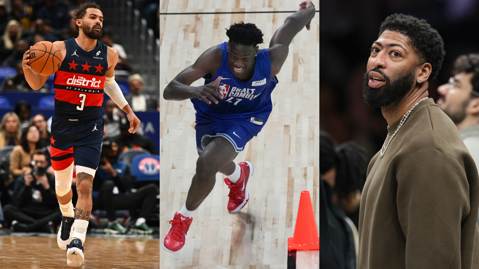 Trae Young, AJ Dybantsa, Anthony Davis - Source: Imagn