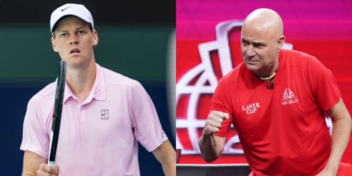 Jannik Sinner and Andre Agassi - Source: Imagn images