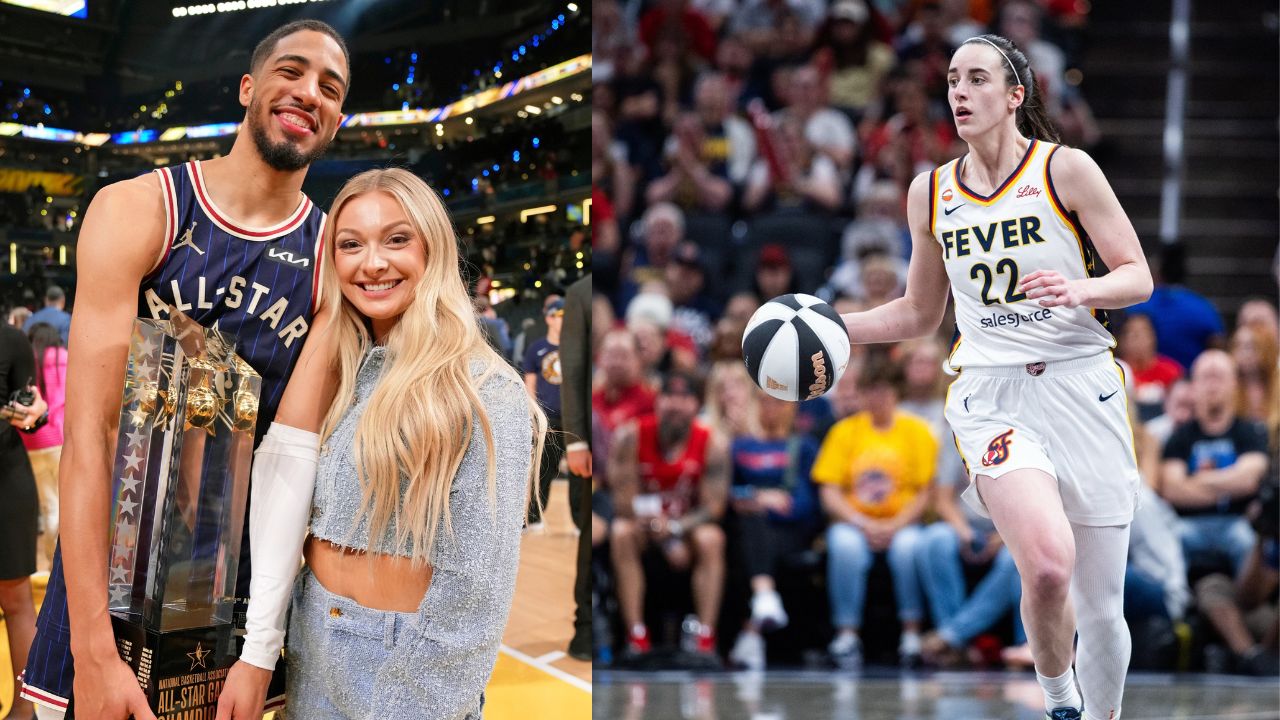 Tyrese Haliburton, Jade Jones and Caitlin Clark - Source: Imagn Images