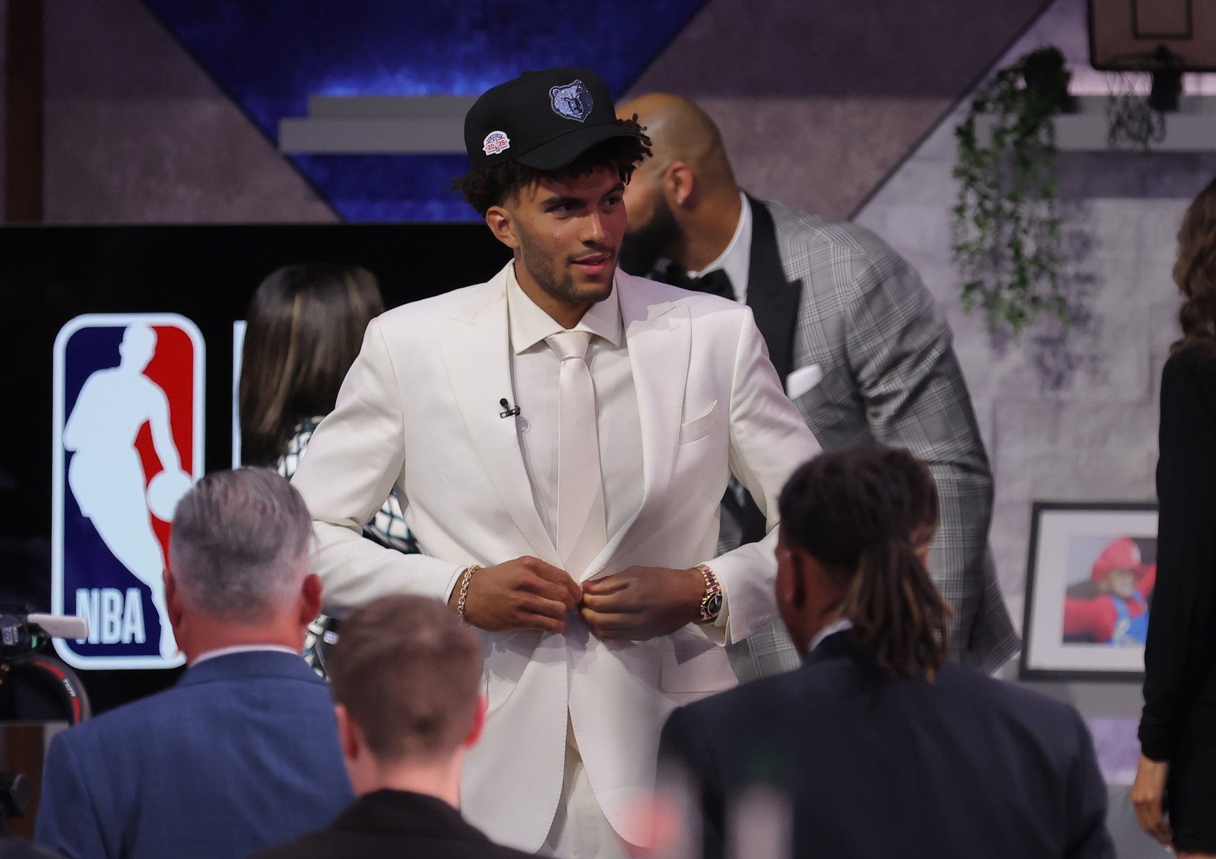 The third pick in the 2026 NBA draft, Duke forward Cameron Boozer after he was selected by the Memphis Grizzlies at Barclays Center.