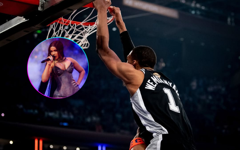 Cardi B shows true feelings on 7'4 Victor Wembanyama after Spurs take Knicks in Game 3  (Image via Instagram/@Knicks - @Spurs)