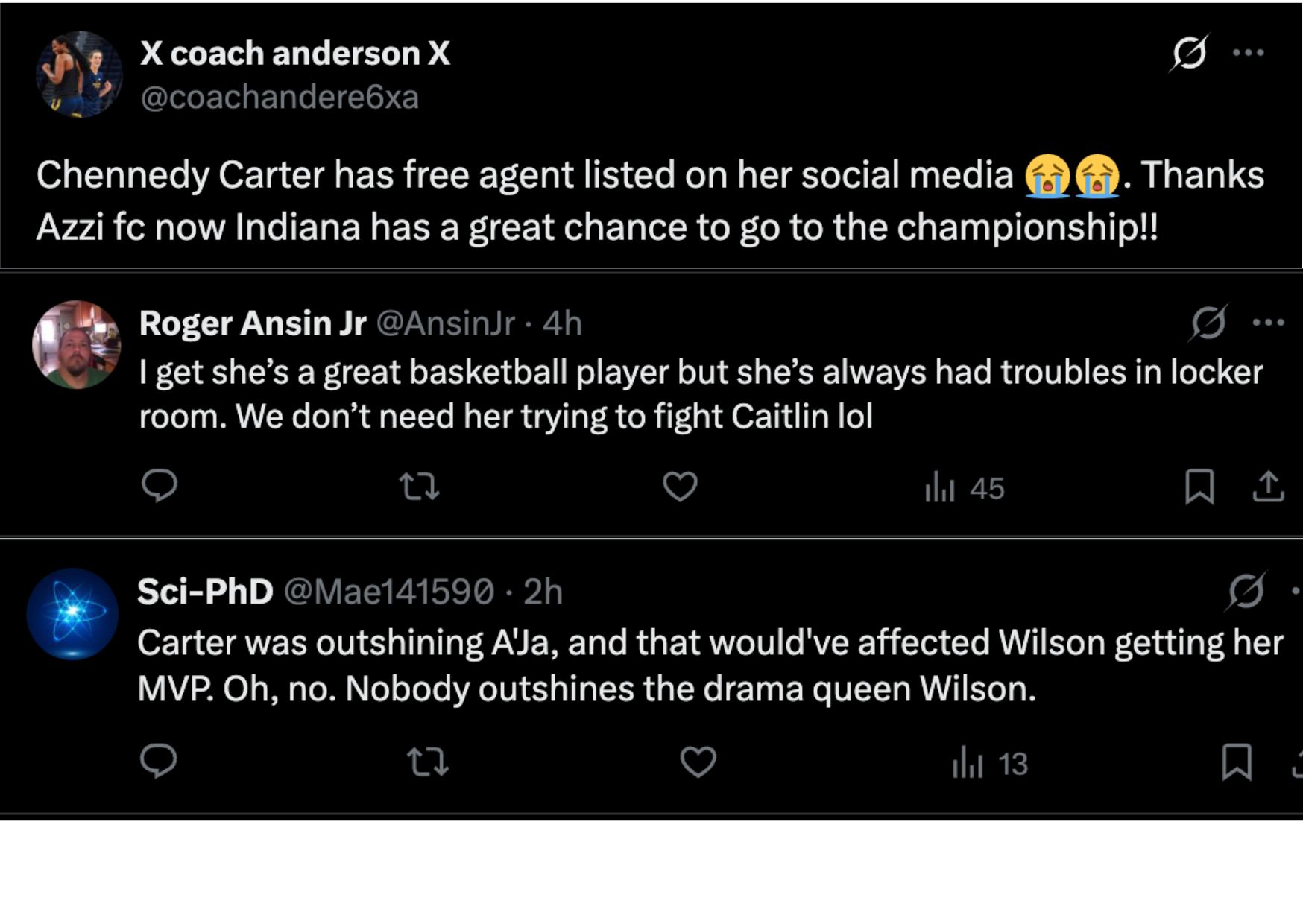 "Chennedy Carter Genuinely About to Get Sent to the Fever": Fans Fret Over Aces Guard's WNBA Future Amid Cryptic 'Free Agent' Activity 