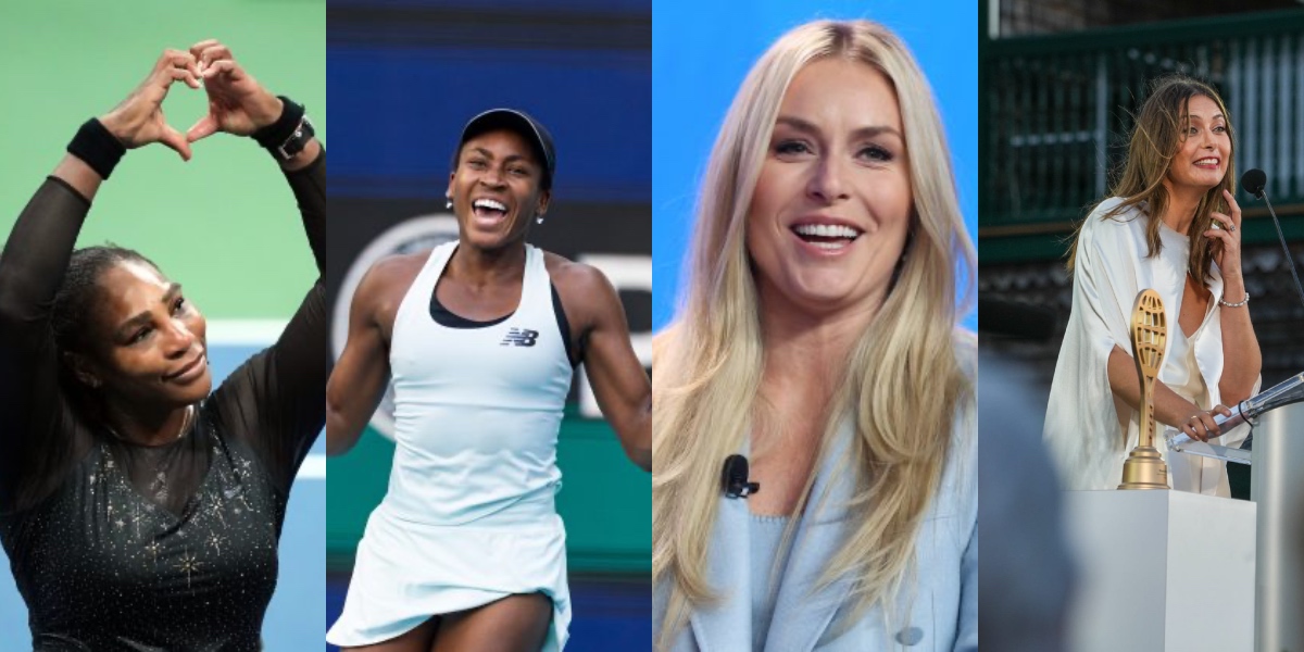 Serena Williams, Coco Gauff, Lindsey Vonn, and Maria Sharapova - Source: Imagn images