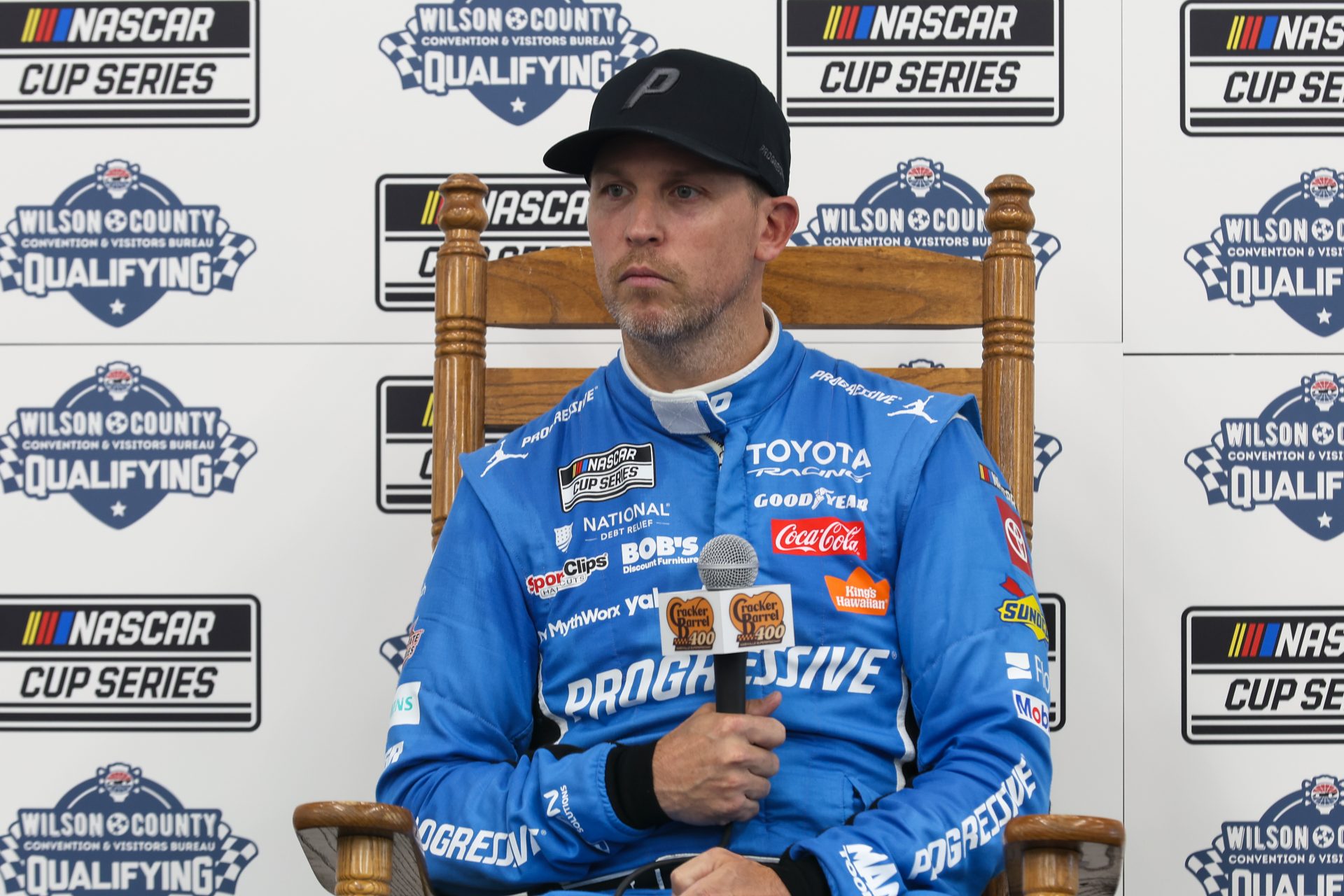 Joe Gibbs Racing driver Denny Hamlin (11) will start from the pole tomorrow at Nashville Superspeedway.