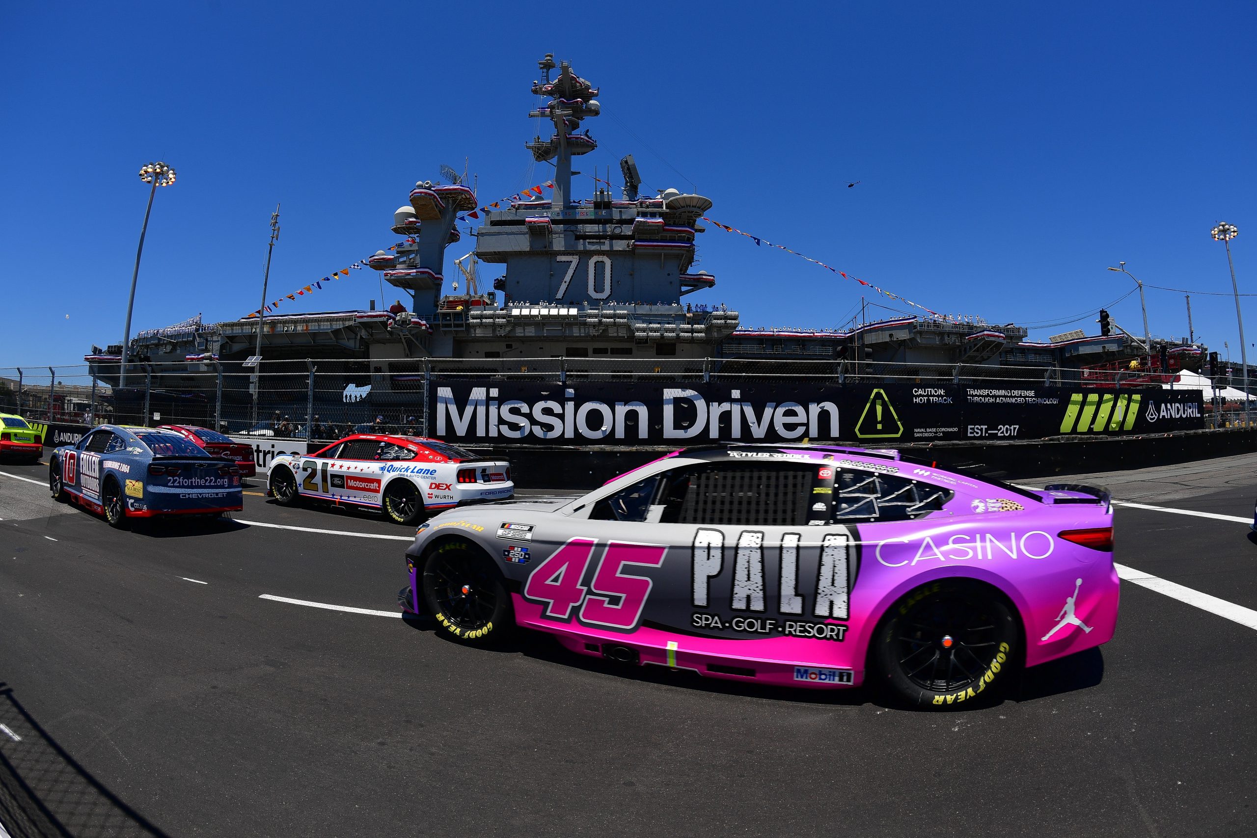 Jun 21, 2026; San Diego, California, USA; 23XI Racing driver Tyler Reddick (45) during the Anduril 250 at San Diego Street Course. Mandatory Credit: Gary A. Vasquez-Imagn Images