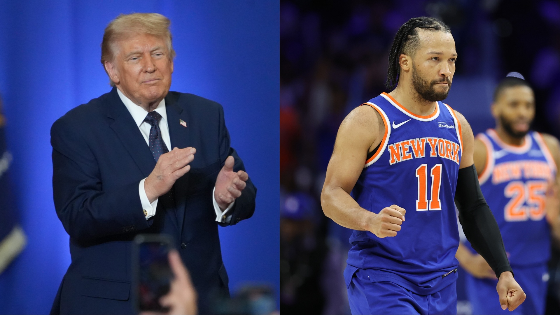 Donald Trump and Jalen Brunson - Source: Imagn Images
