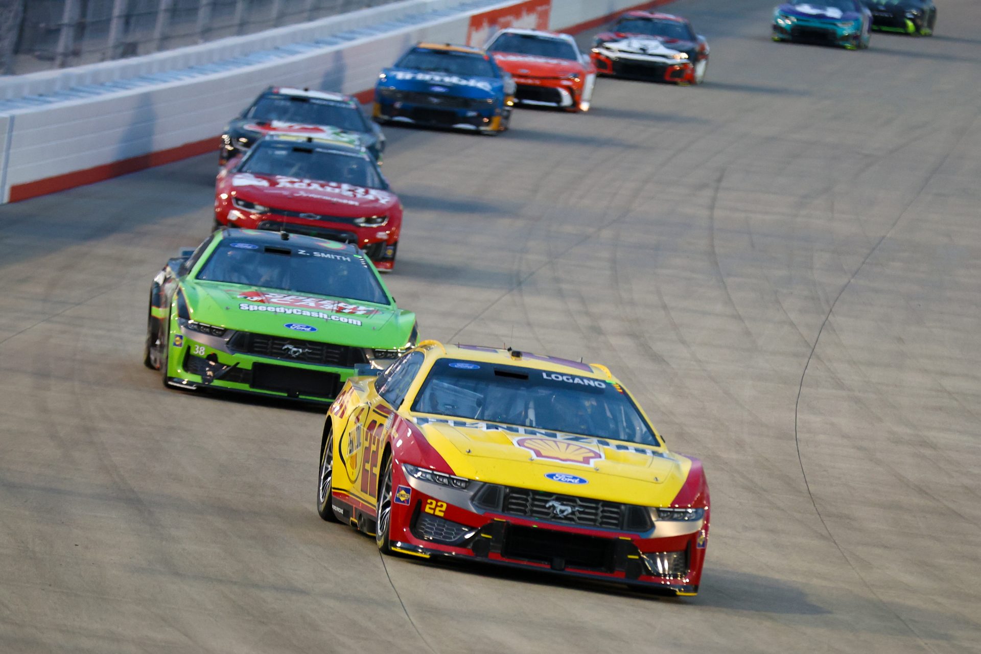 Team Penske driver Joey Logano (22) during the Cracker Barrel 400 at Nashville Superspeedway.