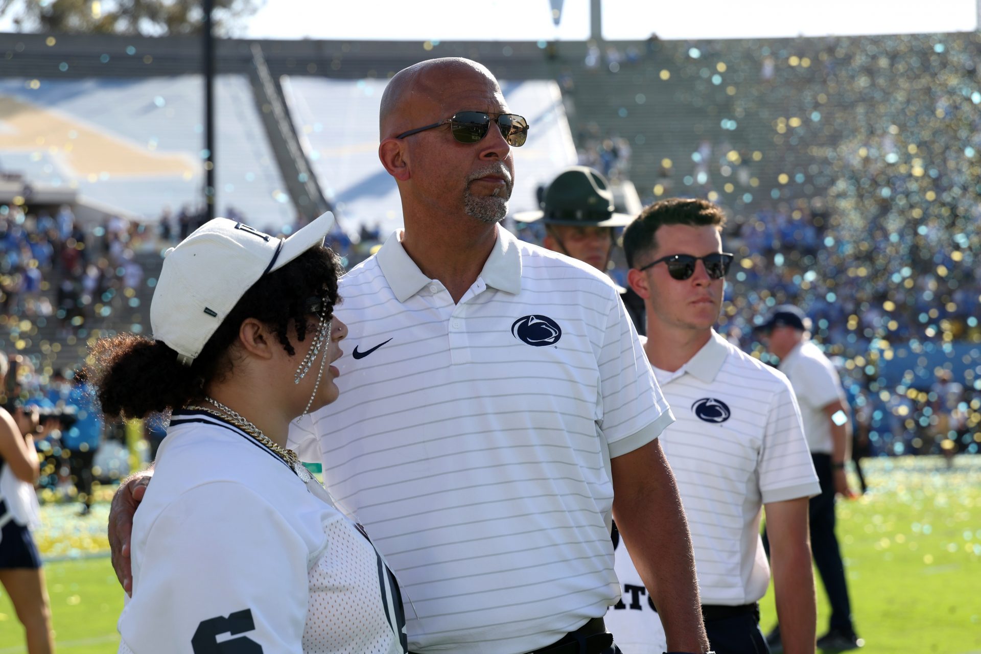 Penn State Nittany Lions head coach James Franklin (middle) looks on after defeated by UCLA Bruins 42-37 at Rose Bowl.