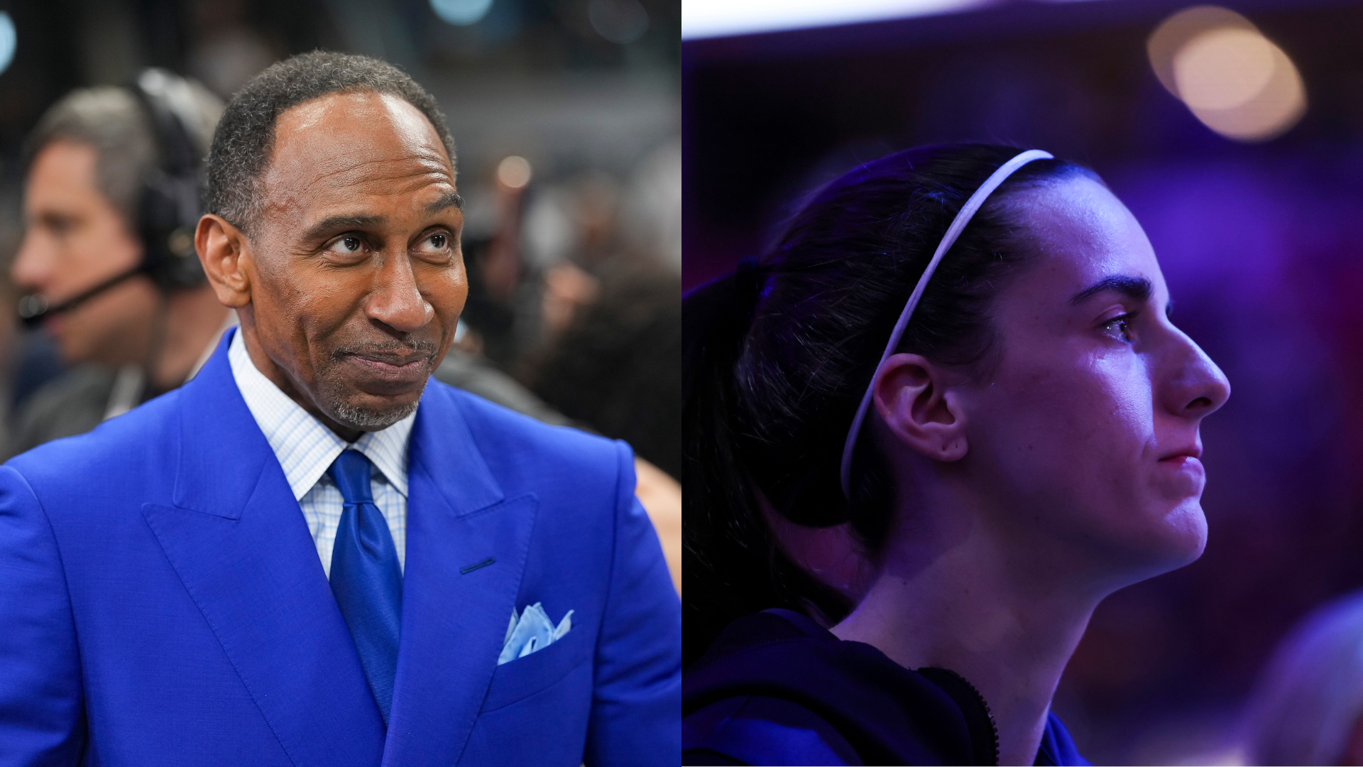 Stephen A. Smith and Caitlin Clark. Source: IMAGN
