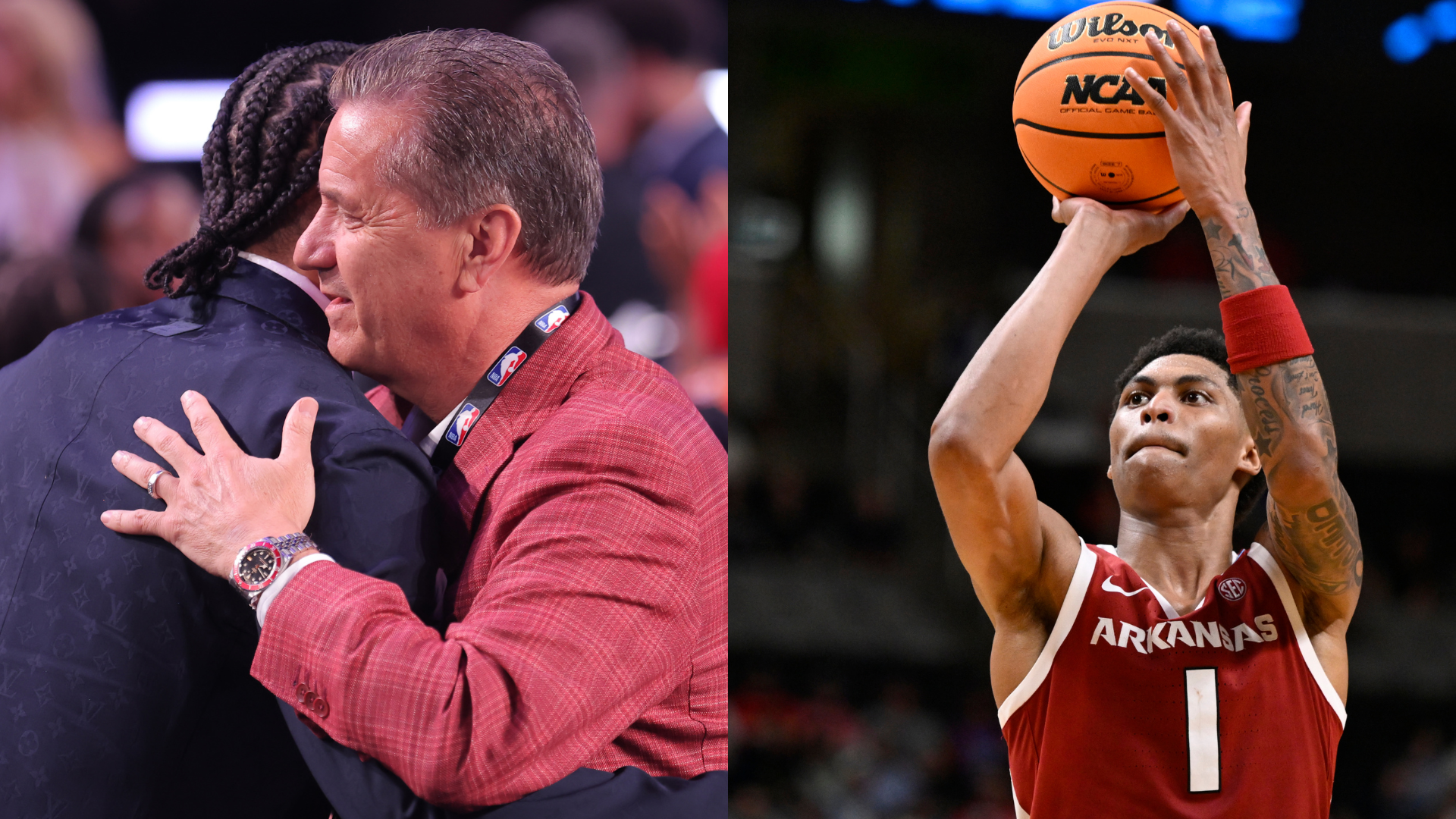 John Calipari, Darius Acuff Jr, Meleek Thomas - Source: Imagn