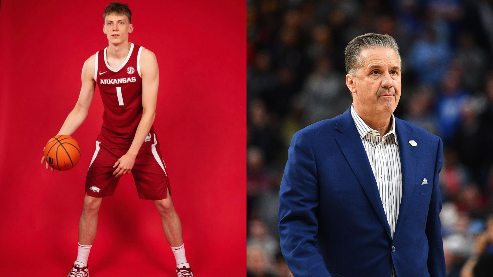 Ilia Frolov and John Calipari. - Source: Imagn, Image via @iliafrl on Instagram