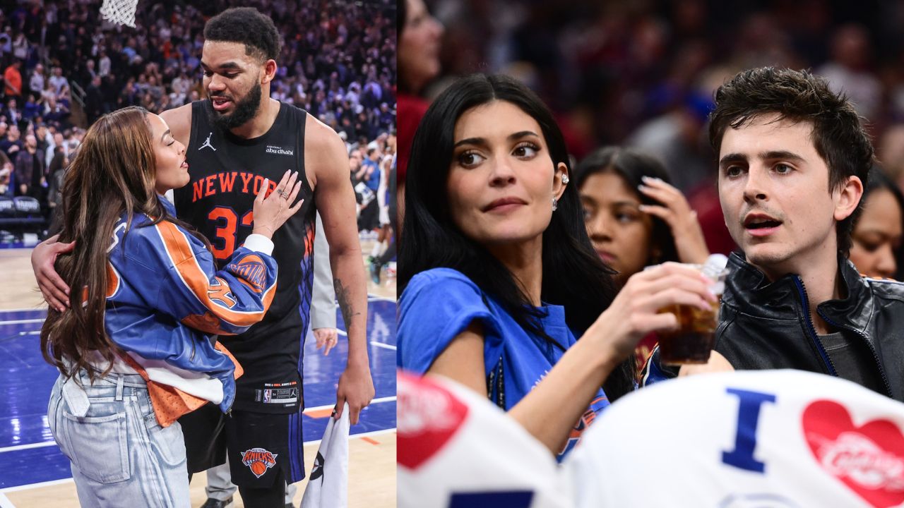 Jordyn Woods, Karl-Anthony Towns, Kylie Jenner and Timothee Chalamet - Source: Imagn Images