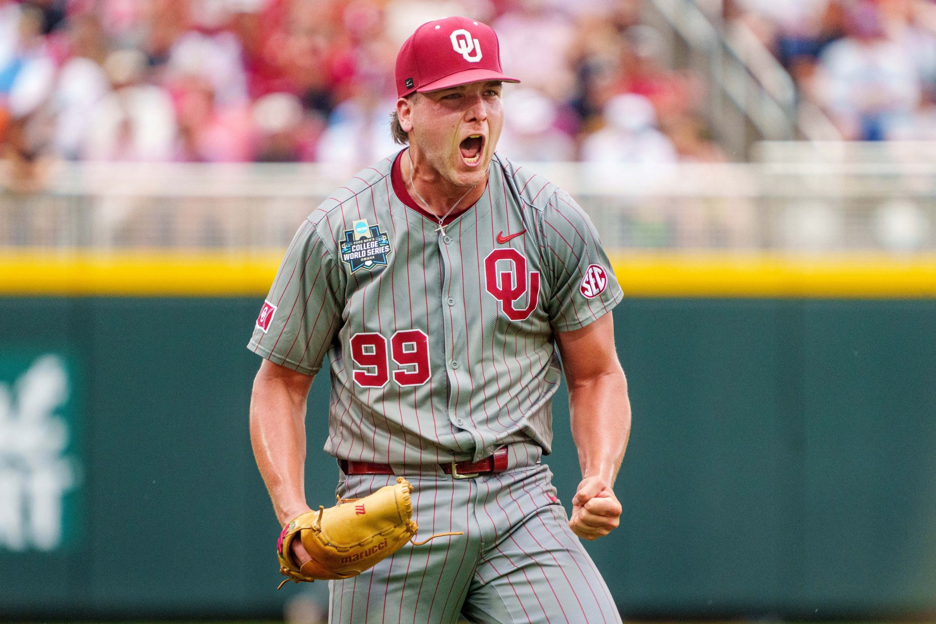 Oklahoma Sooners starting pitcher Cord Rager. Source: IMAGN
