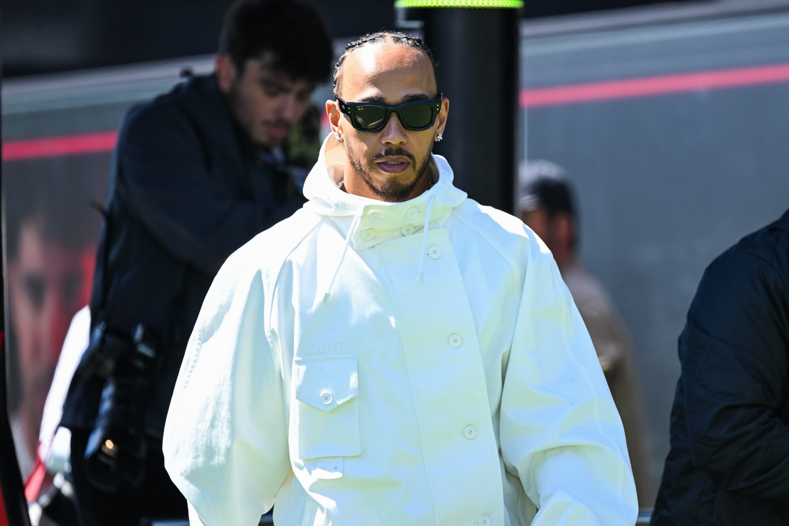 Lewis Hamilton (44) arrives to the paddock area at Circuit Gilles-Villeneuve