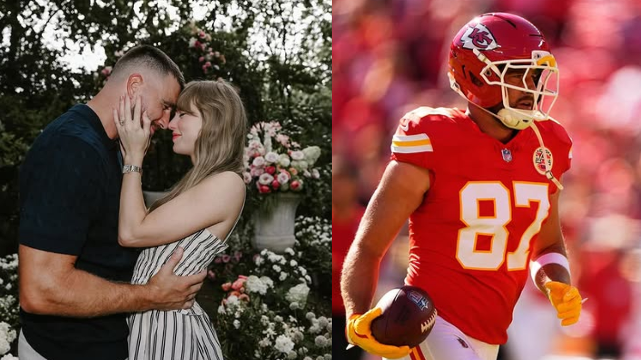 LOOK: Travis Kelce Spotted On All-Guys Night Out As Wedding Inches Closer- Source: Image via Instagram/@TaylorSwift, @KillaTrav