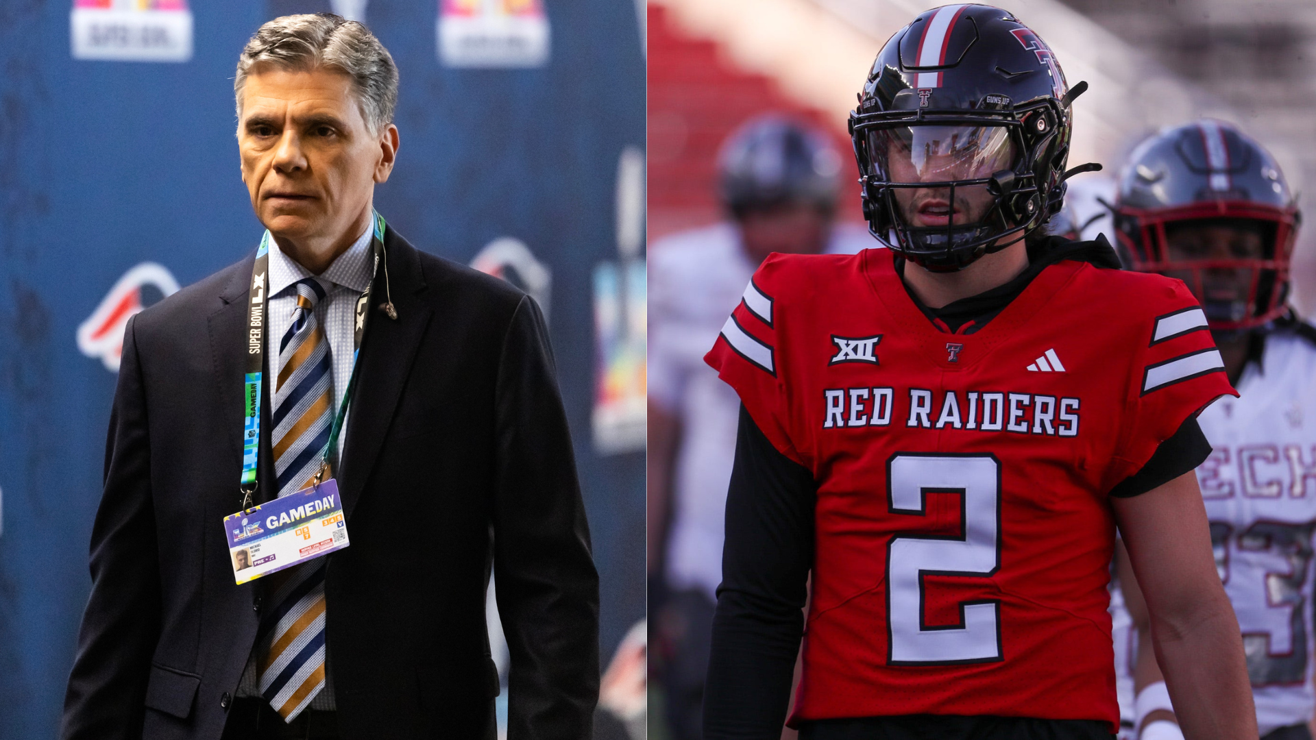 Mike Florio, Brendan Sorsby.
Source: Imagn Images