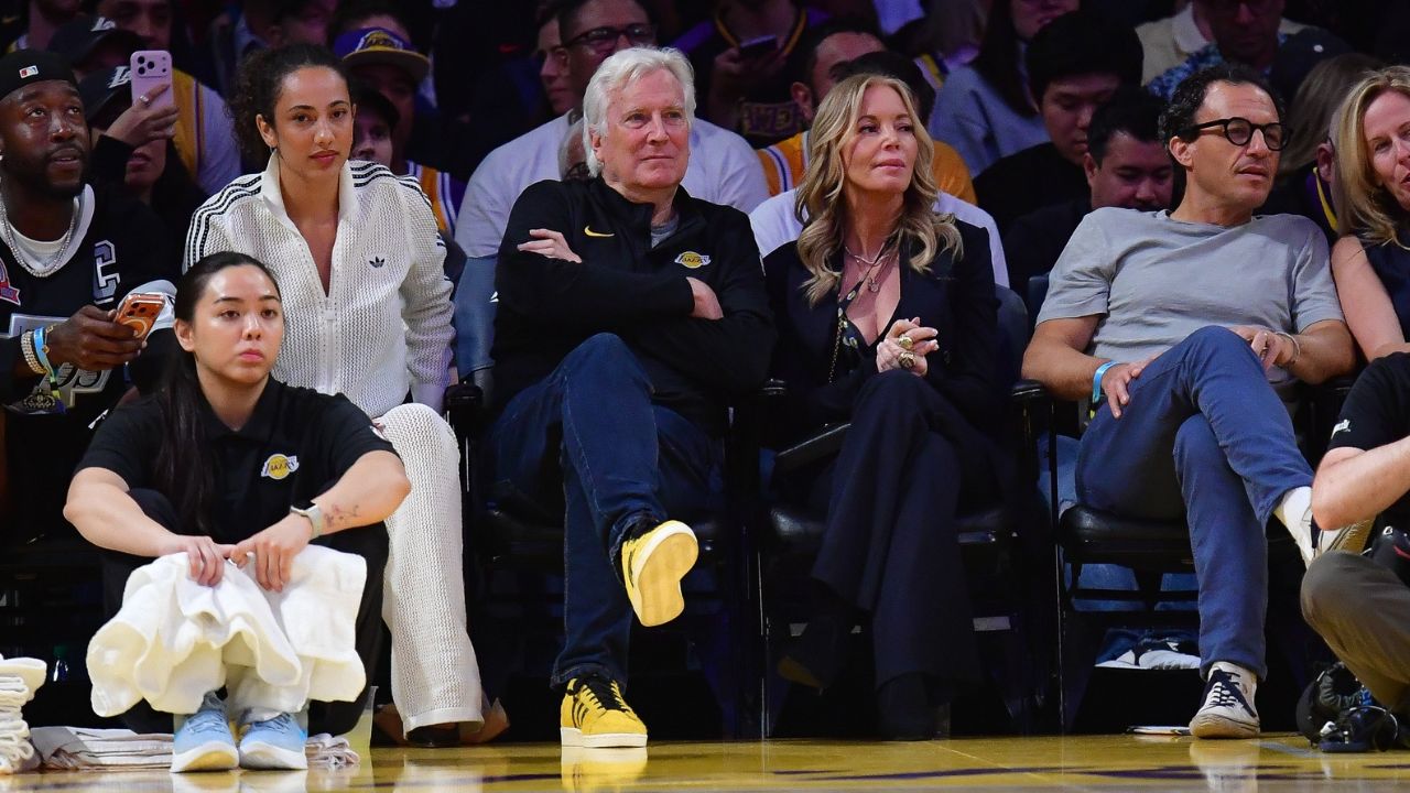 Los Angeles Lakers majority owner Mark Walter and team executive Jeannie Buss in attendance at Crypto.com Arena - Source: Imagn Images