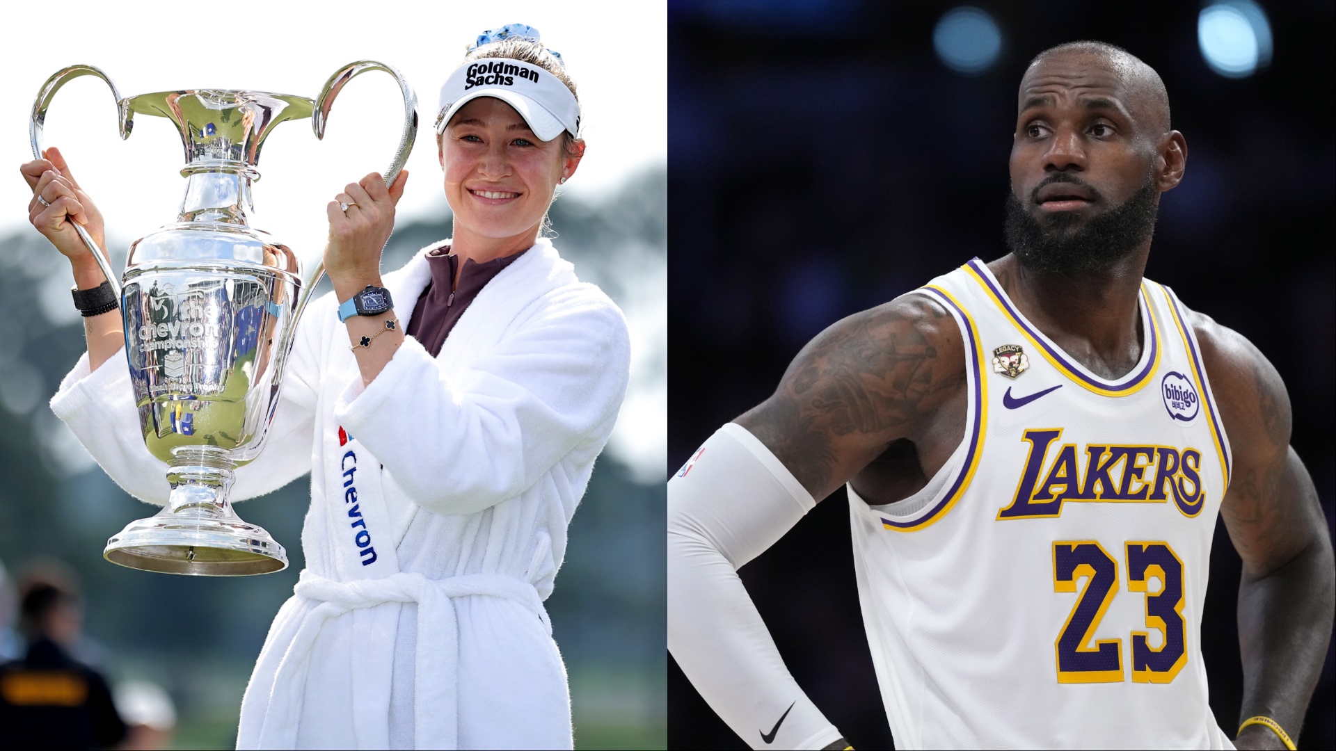 Nelly Korda and LeBron James - Source: Imagn Images