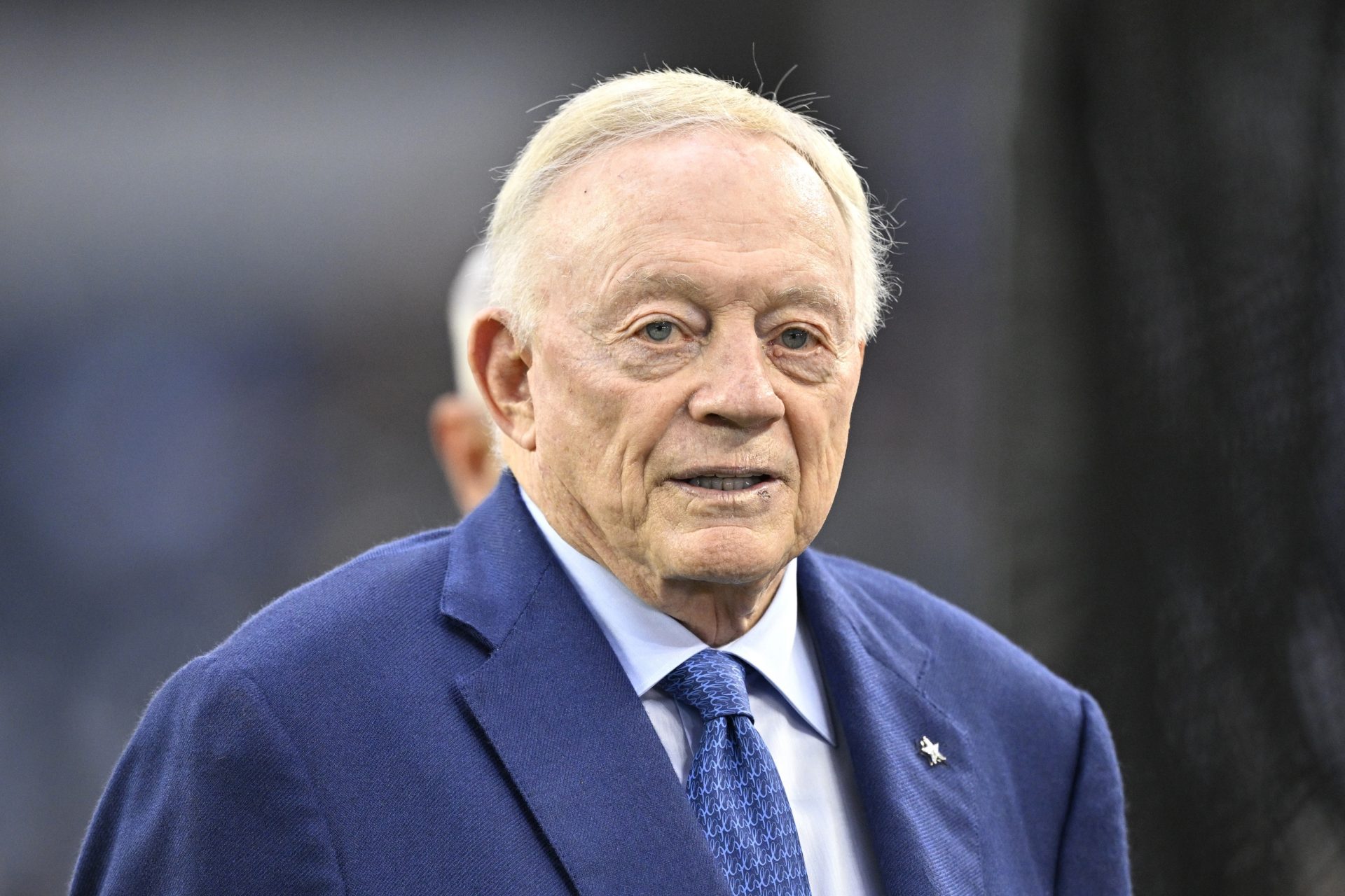 Dallas Cowboys owner Jerry Jones looks on before the game against the Green Bay Packers at AT&T Stadium.