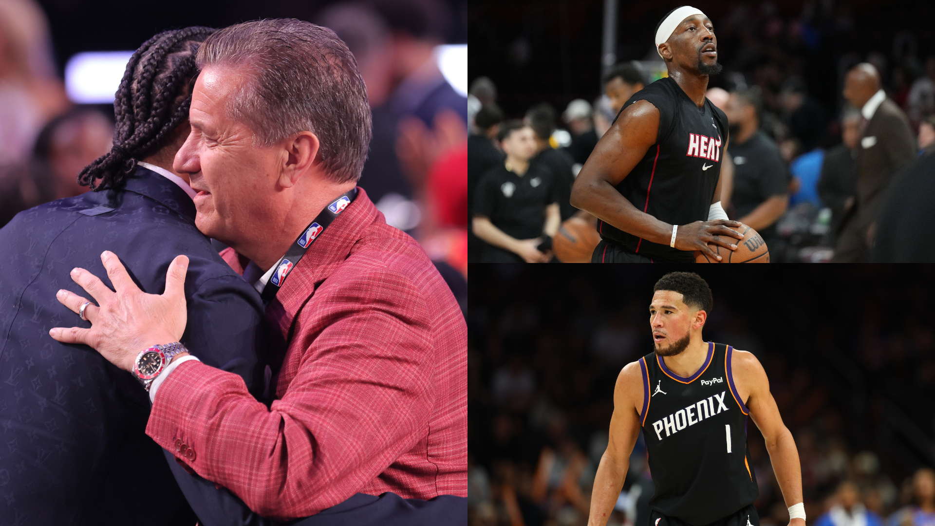 Darius Acuff Jr, John Calipari, Bam Adebayo, Devin Booker - Source: Imagn