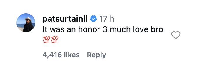 Pat Surtain comment. Image Credits: Russel Wilson instagram