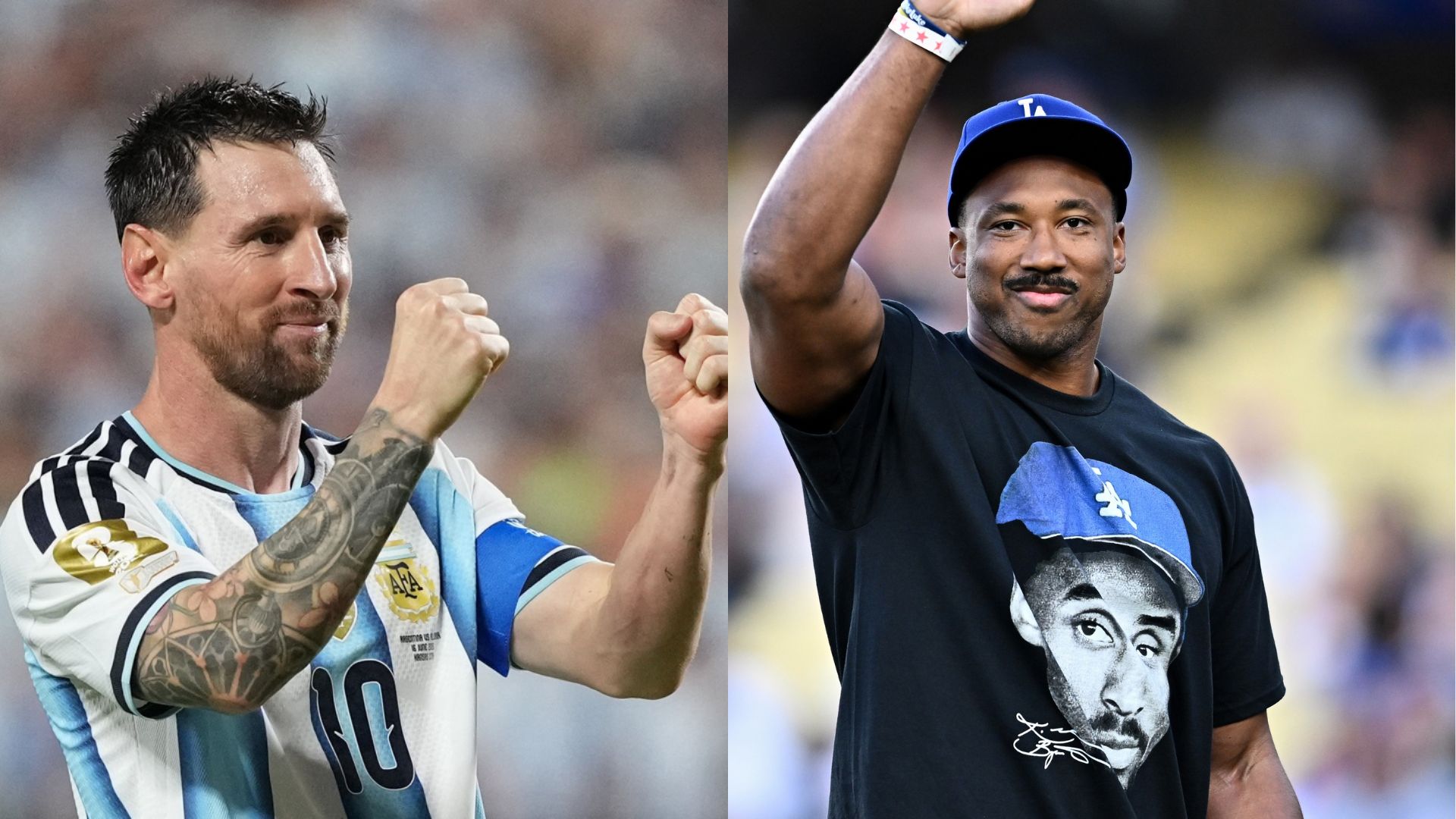Lionel Messi and Myles Garrett - Source: Imagn.