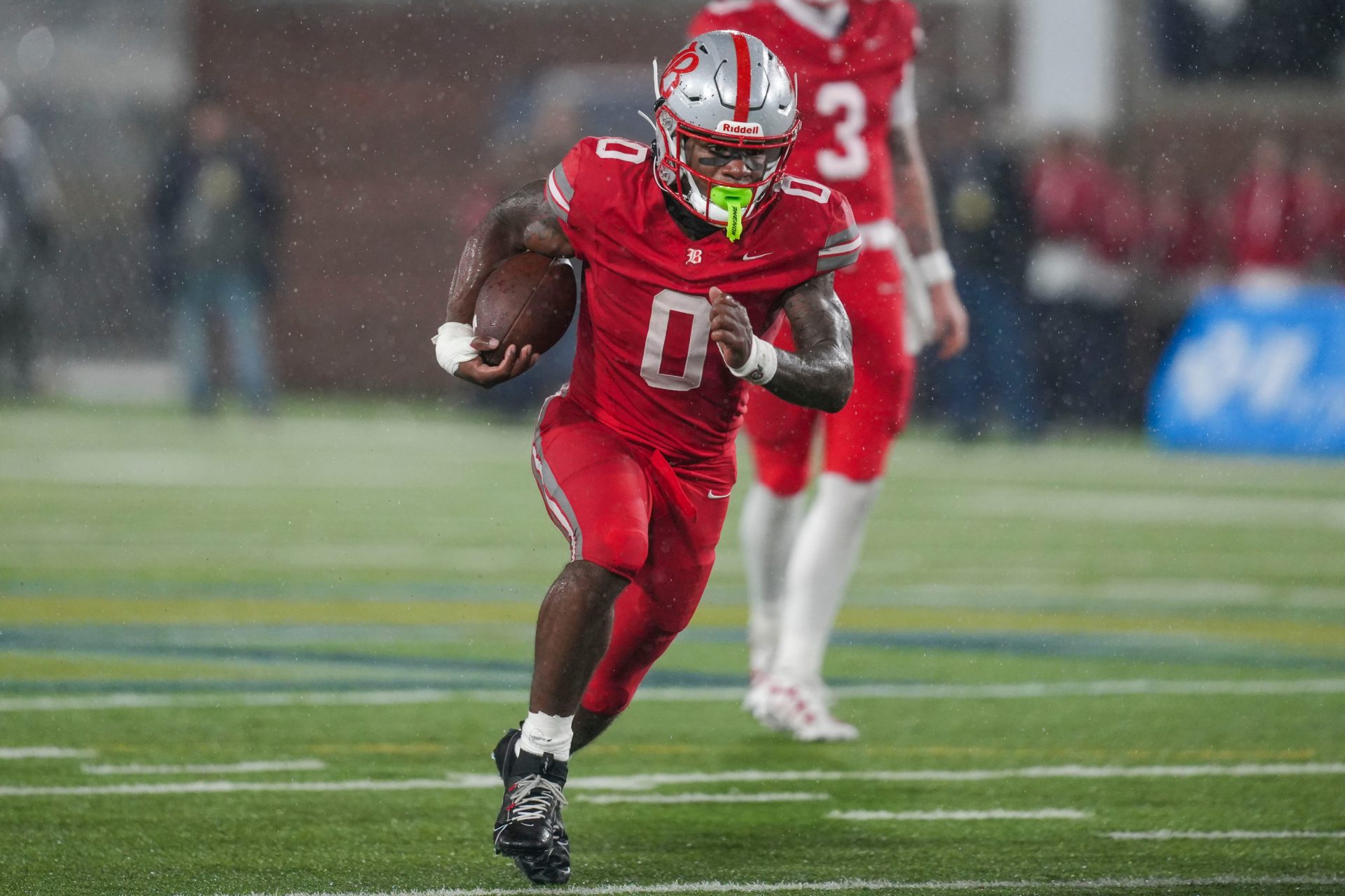 Baylor's David Gabriel Georges (0) carries the ball during the Division II-AAA championship game at Finley Stadium in Chattanooga, Tenn., 
Source: Imagn