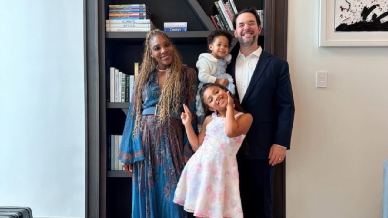Serena Williams, Alexis Ohanian, and their daughters - (Image via Instagram/@serenawilliams)