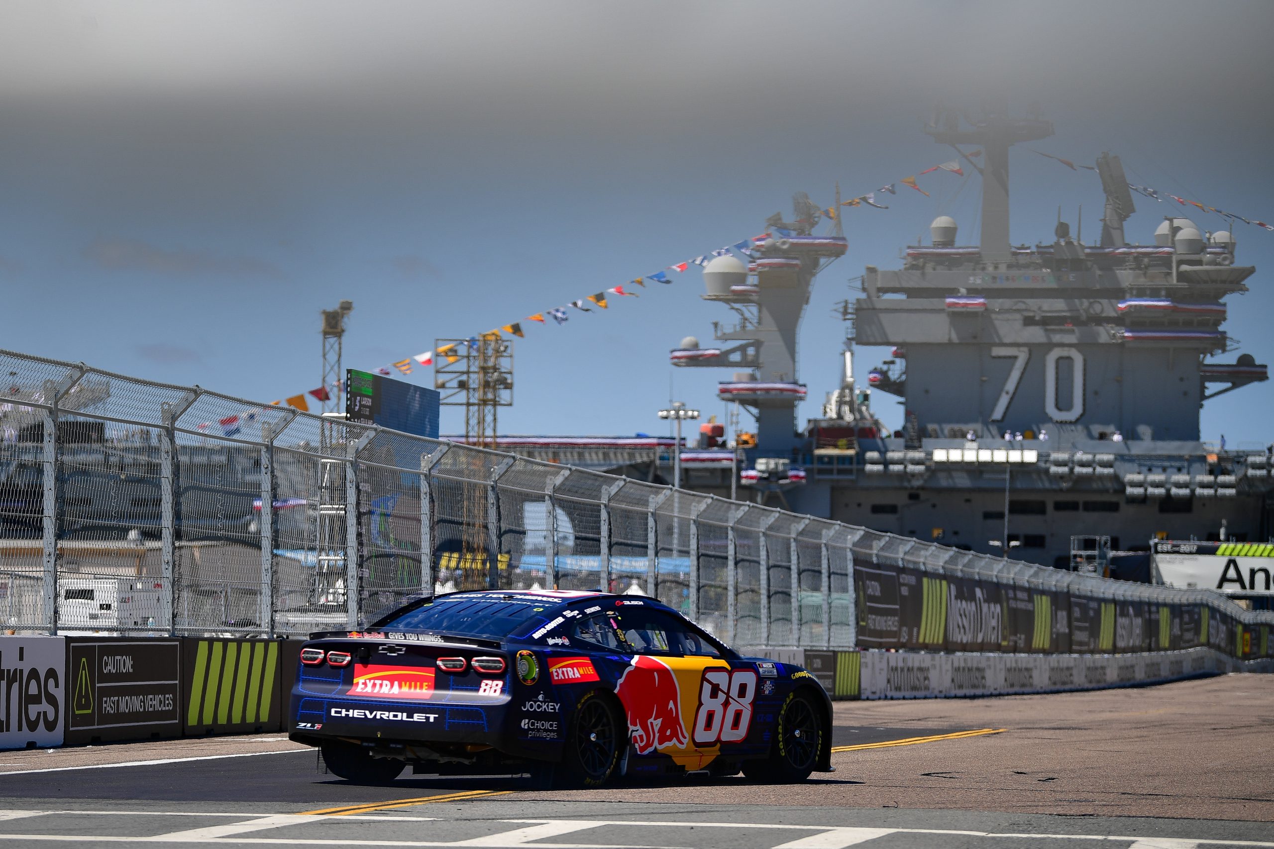 Jun 20, 2026; San Diego, California, USA; Shane van Gisbergen's Trackhouse Racing teammate Connor Zilisch (88) during practice for the Anduril 250 at San Diego Street Course. Mandatory Credit: Gary A. Vasquez-Imagn Images
