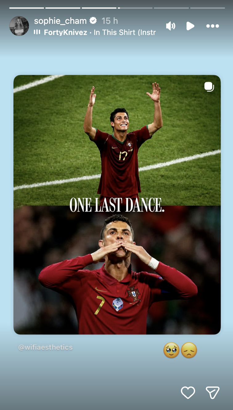 Sophie Cunningham Gives Emotional Reaction on Cristiano Ronaldo's "Last Dance" At World Cup