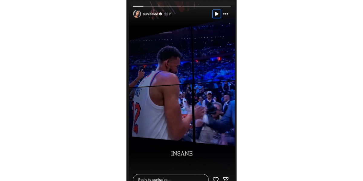 Lee's reaction to OG Anunoby's winning moment - (Image via Instagram/ @sunisalee)