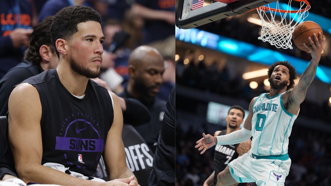 Devin Booker and Miles Bridges - Source: Imagn Images