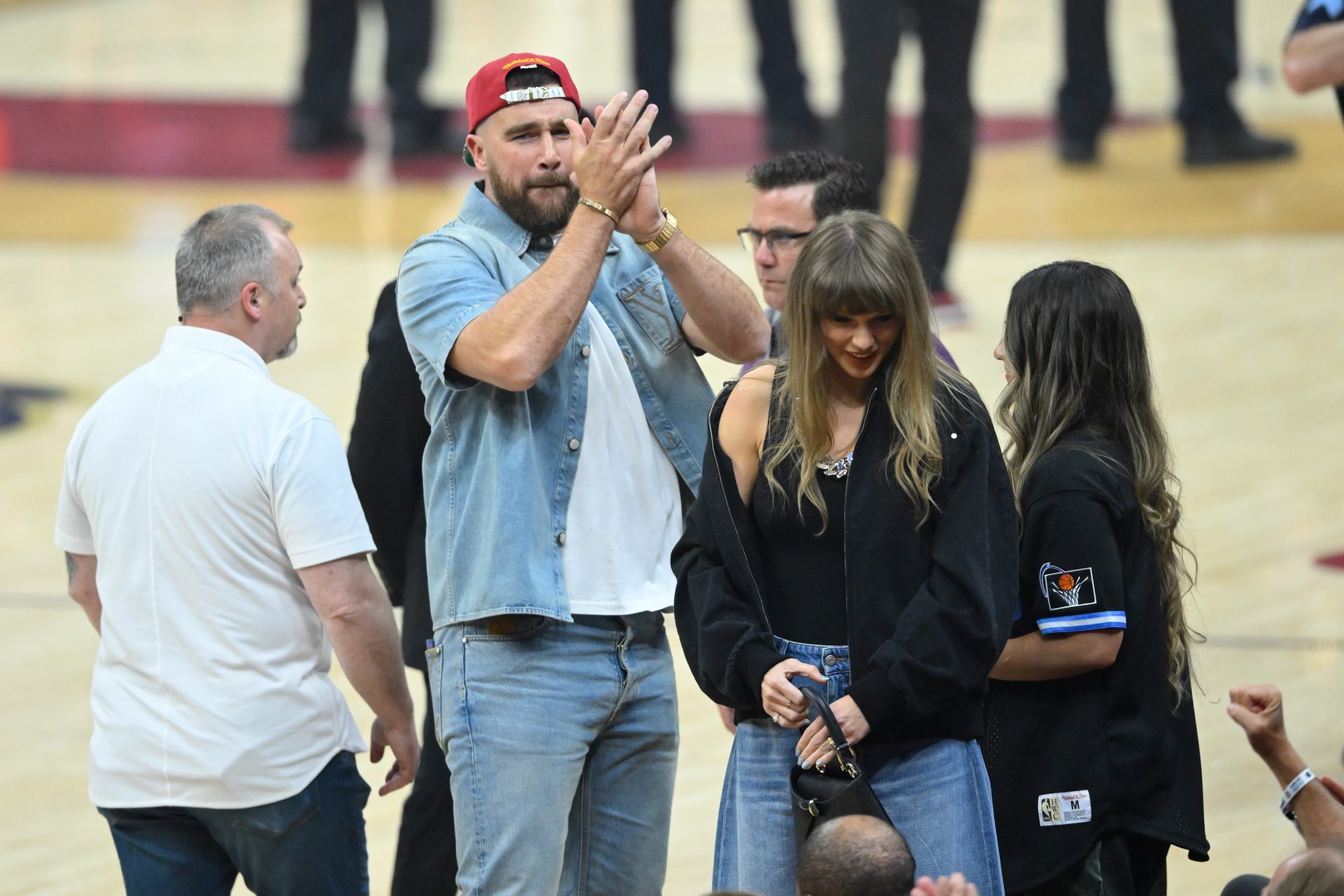 Travis Kelce and Taylor Swift.
Source: David Richard-Imagn Images