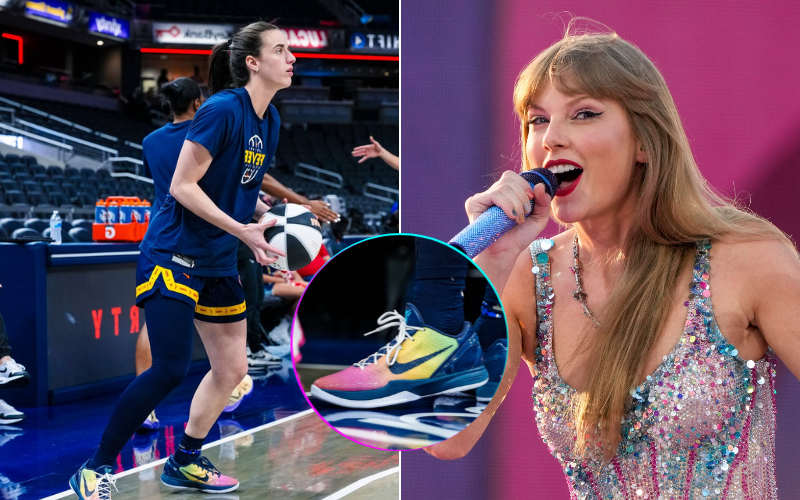 Travis Kelce Fired Up as Caitlin Clark Pays Tribute to Taylor Swift with Special Nike Kobe PEs During Fever Game - Source: Imagn/Fever IG