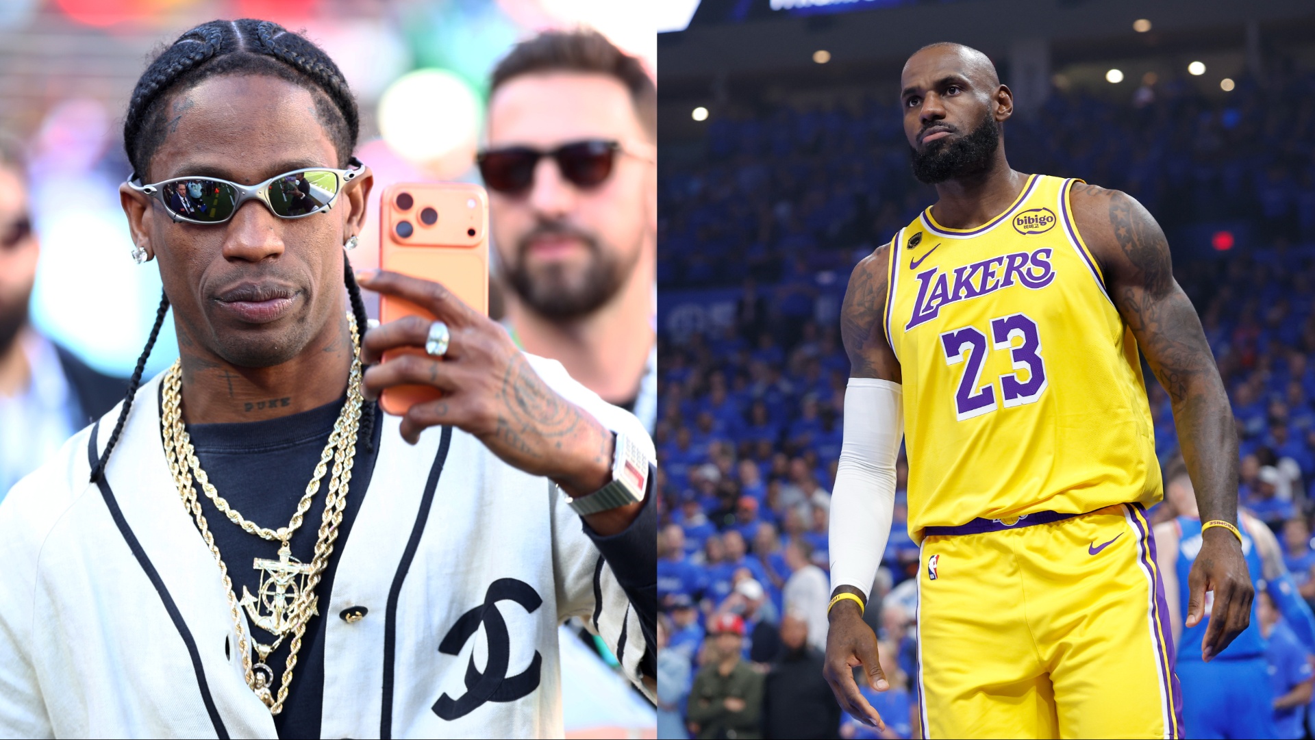 Travis Scott and LeBron James - Source: Imagn Images