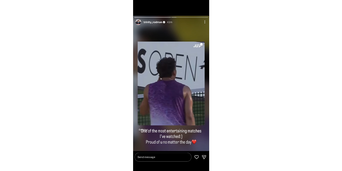Rodman's message for Shelton - (Image via Instagram/ @trinity_rodman)