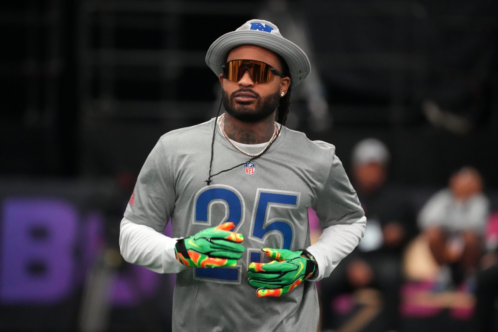 Green Bay Packers cornerback Keisean Nixon (25) during NFC practice at the Flag Fieldhouse Moscone Center South Building. Source: Imagn