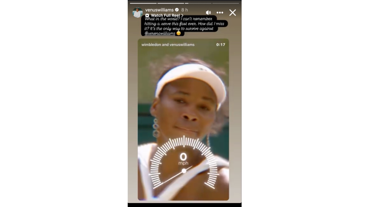 Venus Williams' 2008 video- (Image via Instagram/ @venuswilliams)