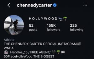 Chennedy Carter's IG bio