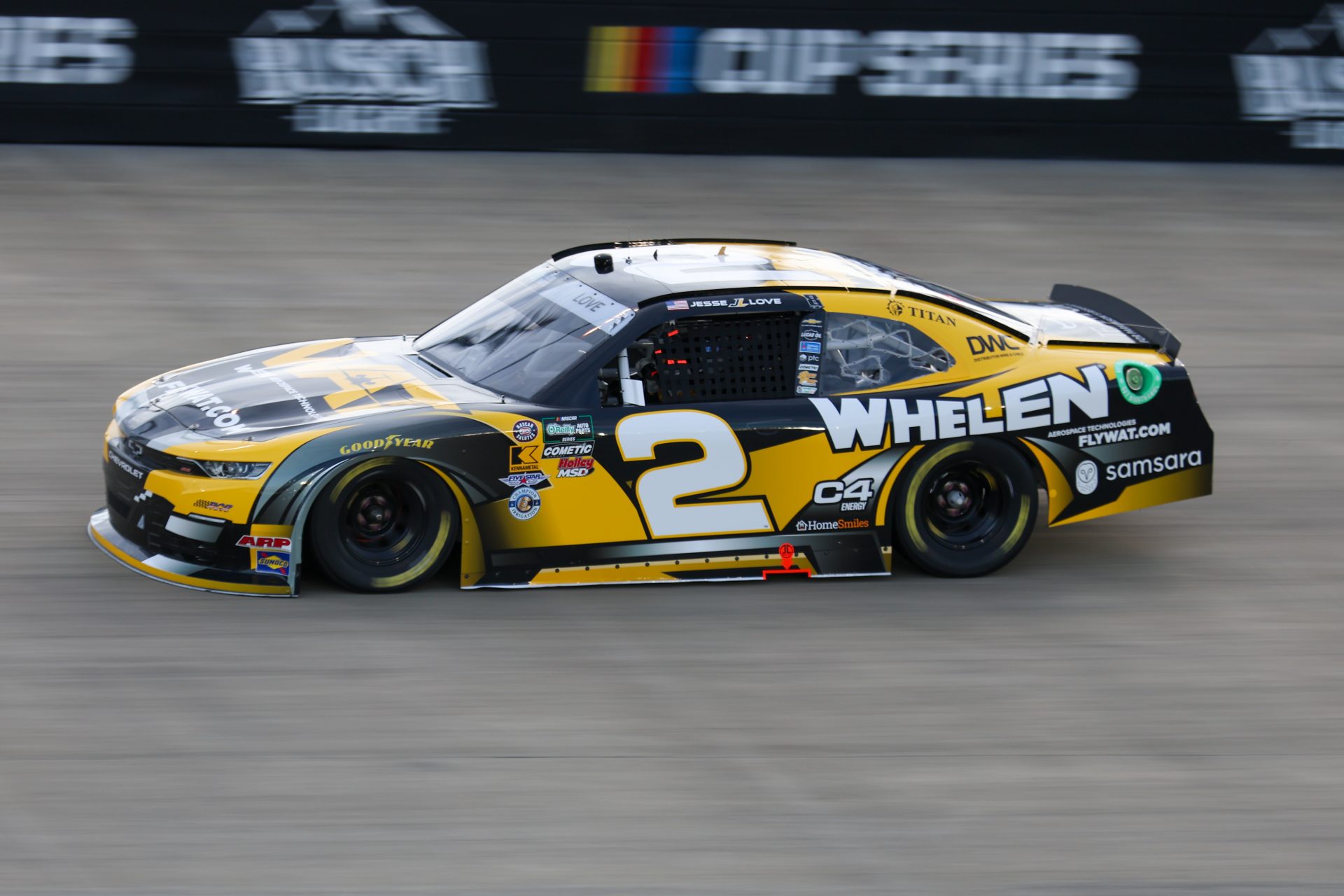 Jesse Love (2) at Nashville Superspeedway.